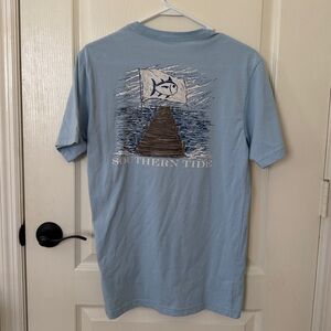 Southern Tide Men's Light Blue Graphic Tee
